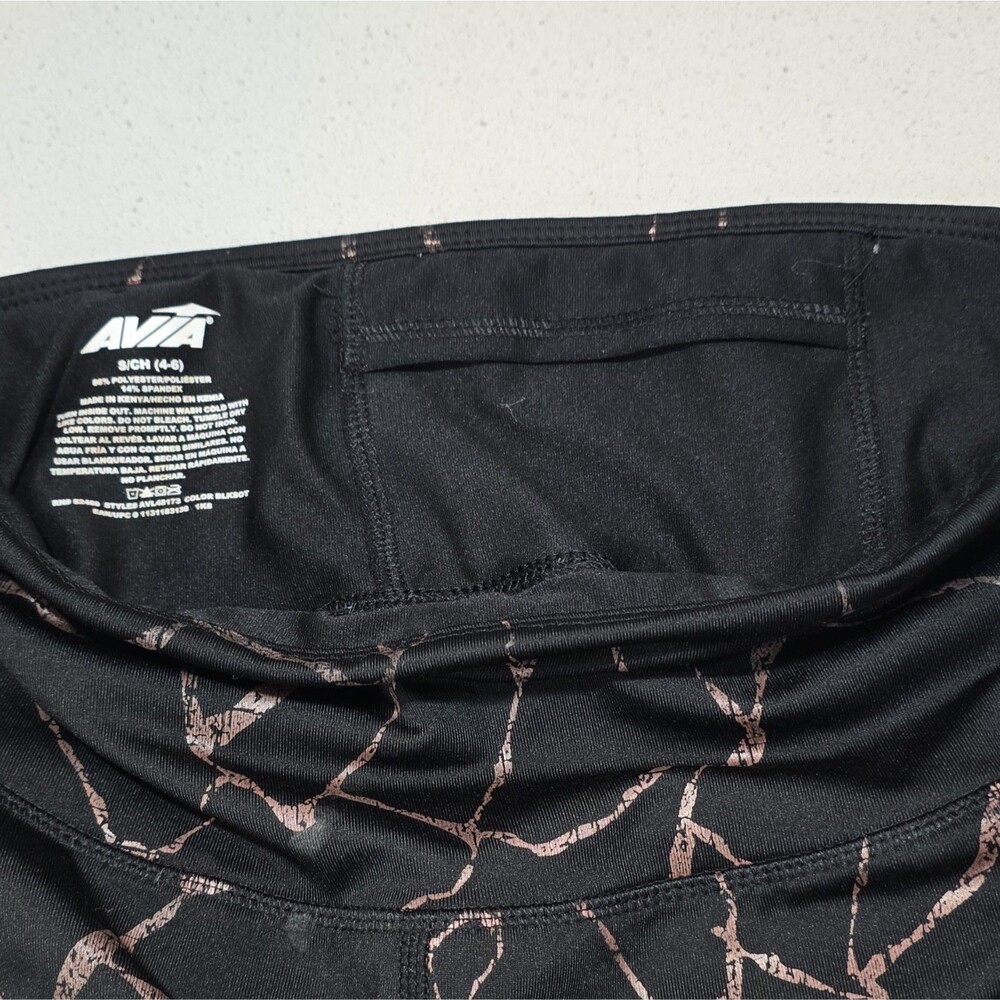 Avia Women's Black Pink Abstract Print Pull-On Active Leggings Size S - Picture 5 of 8